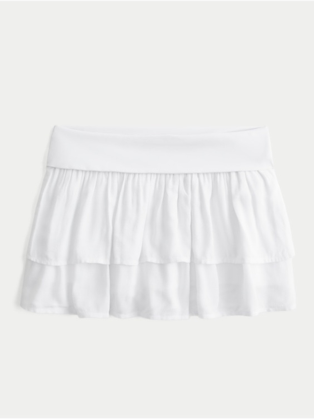 Hollister Foldover Waist Tiered Mini Skort